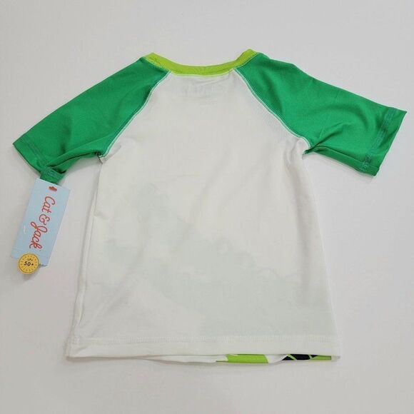 Toddler Boys' Alligator Short Sleeve Raglan Rash Guard Swim Shirt - 2T - Picture 6 of 7